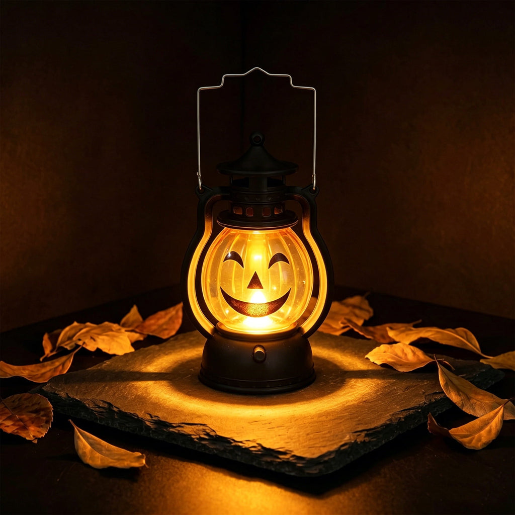 Halloween Lights Outdoor, Pumpkin Lantern with LED Light, Cute Expression Halloween Party Lanterns with Portable Handle, for Fall Decor Yard Garden Bedroom Living Room Indoor Outdoor