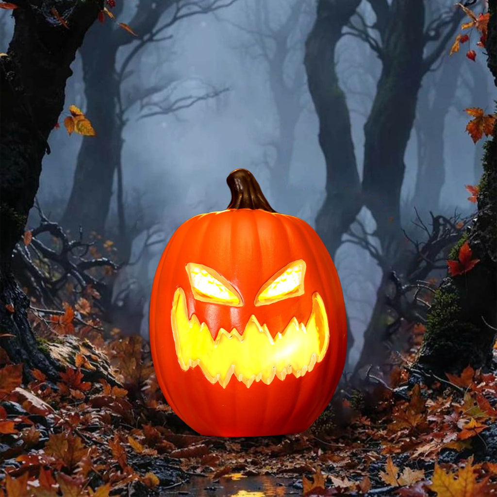 Halloween Pumpkin Lamp Light Decor,Battery Operated Halloween Jack-O-Lantern,Spooky Vintage LED Lighted Pumpkin Lights for Outdoor Indoor Tabletop Front Door Porch Garden Patio Yard