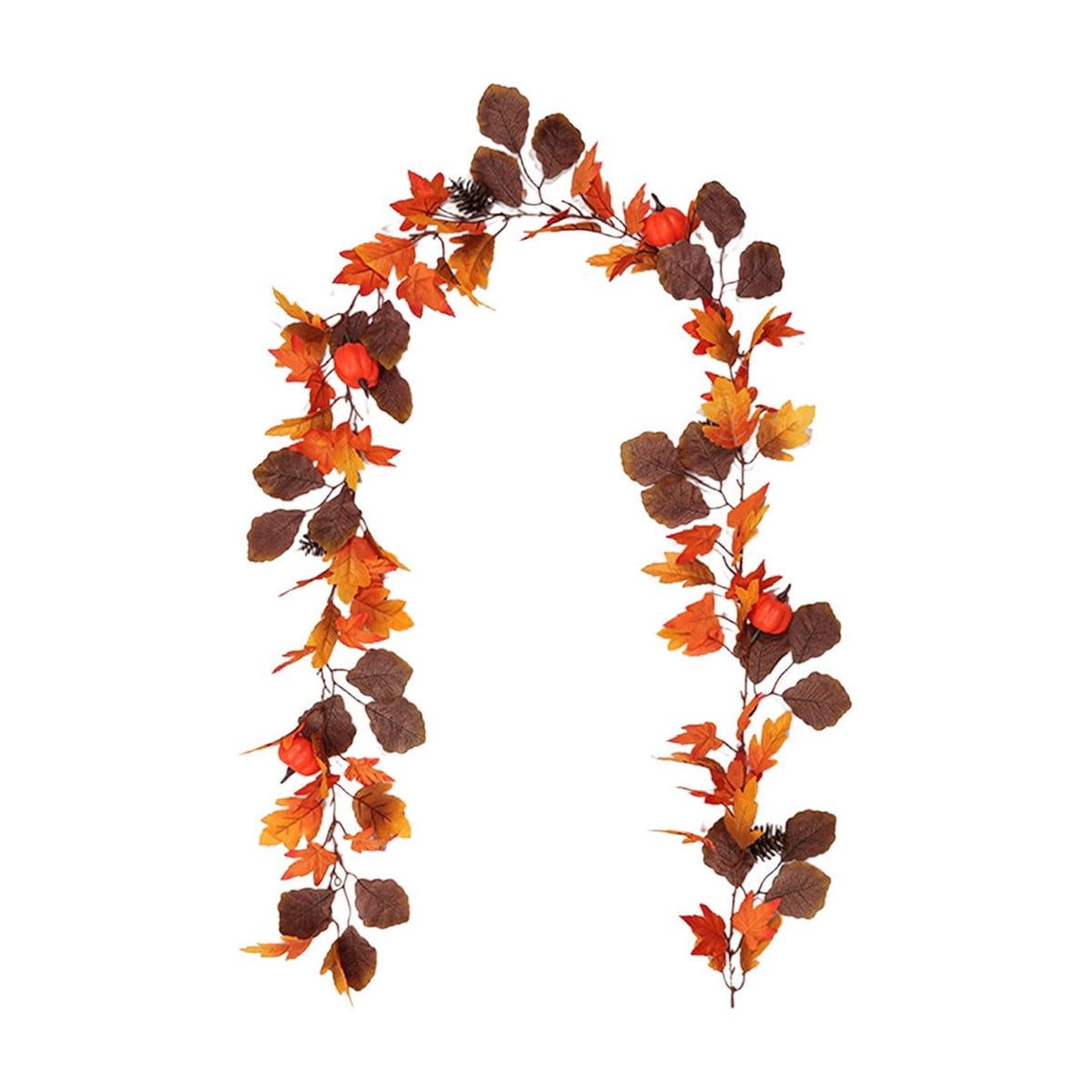 Fall Maple Leaf Front Door Wreath, Multicolor Plastic Seasonal Wreath for Halloween Thanksgiving Christmas Indoor Wall Fireplace Home Decor, 9.84 Inch