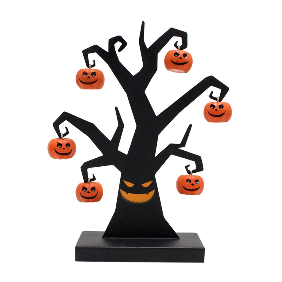 Blueek Halloween Indoor Decor, MiNi Halloween Tree with 6 Pumpkin Ornaments, Halloween Decorations Black Tree for Indoor Home Desk Table