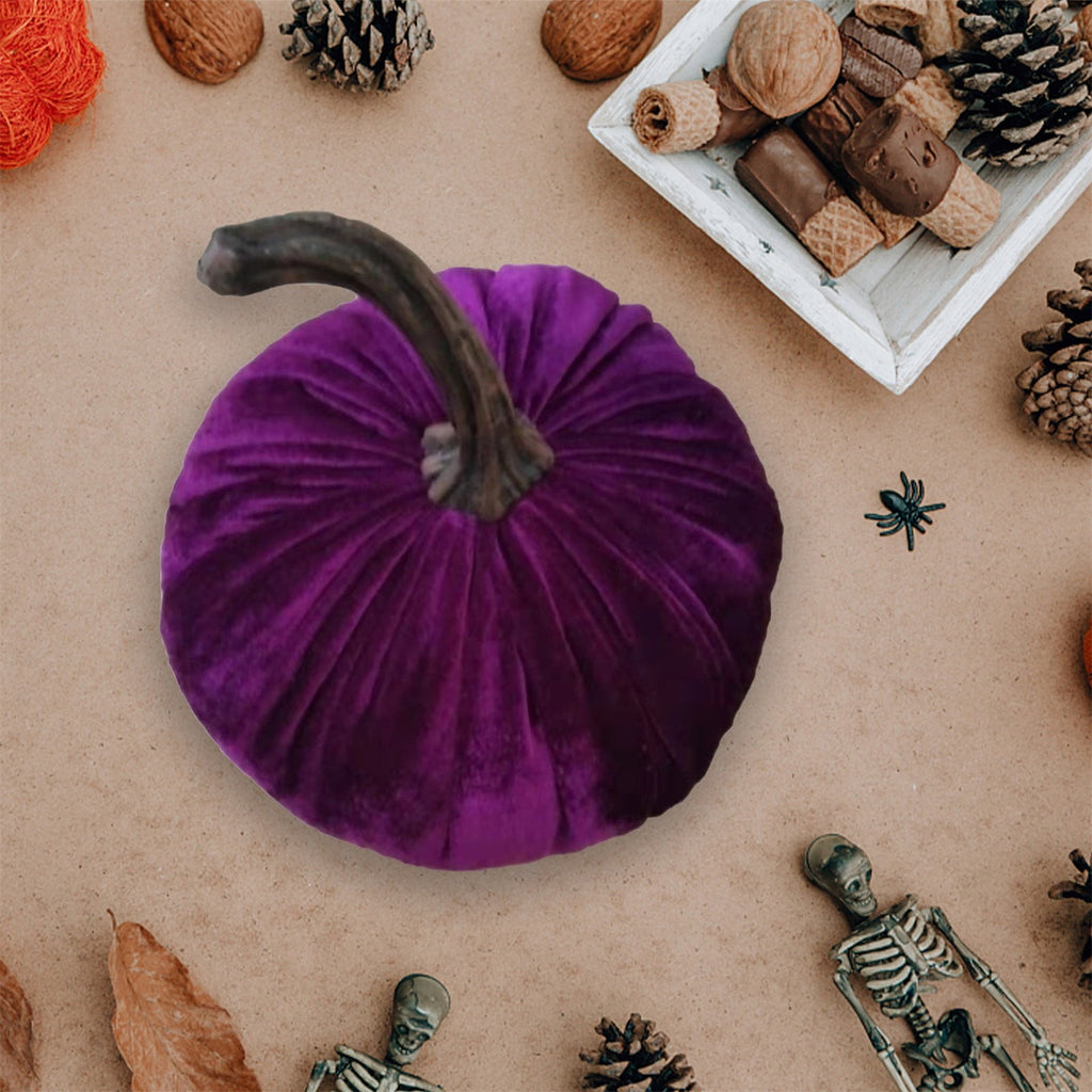 Sahpxhe Halloween Pumpkin Decorations Halloween Velvet Pumpkins Decor Super Soft Stuffed with Exquisite 15*15cm