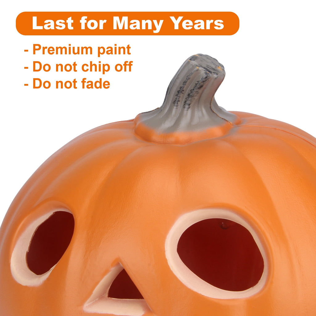 6" Jack O' Lantern - Battery Operated Halloween Pumpkin Lantern - Waterproof for Indoor Outdoor Decorations Favors