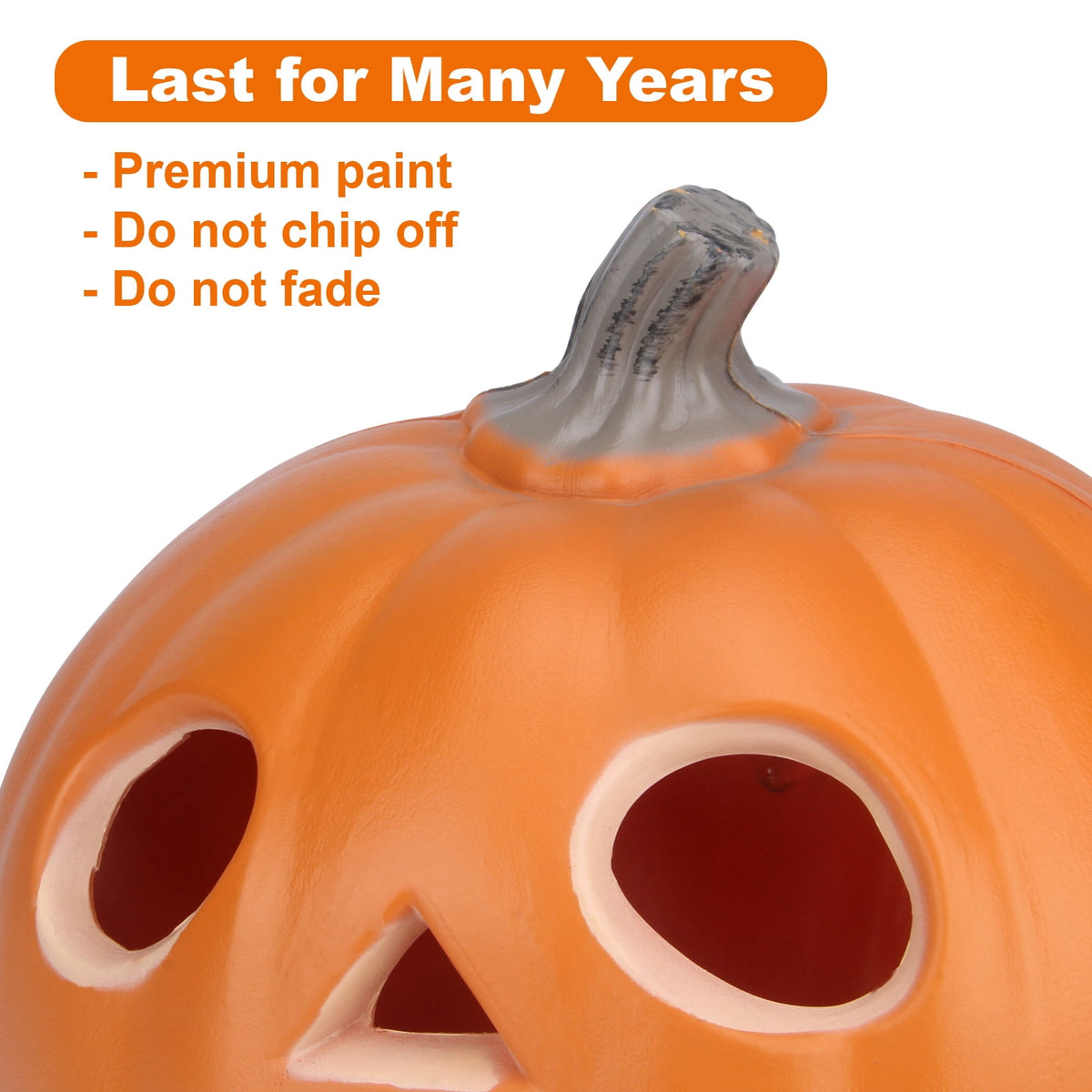 Gamexcel 10in Waterproof LED Jack O Lantern Pumpkin - Halloween Light-Up Lamp For Garden & Home