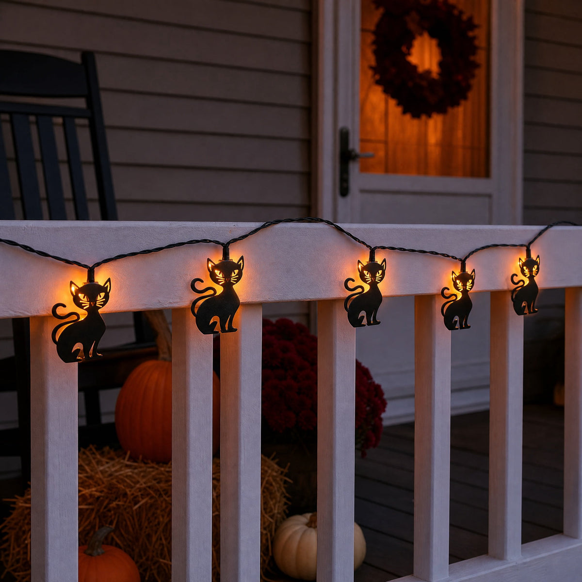 Indoor 10-Count Battery-Operated LED Metal Pumpkin String Lights, Orange, 4.5', Halloween by Way To Celebrate