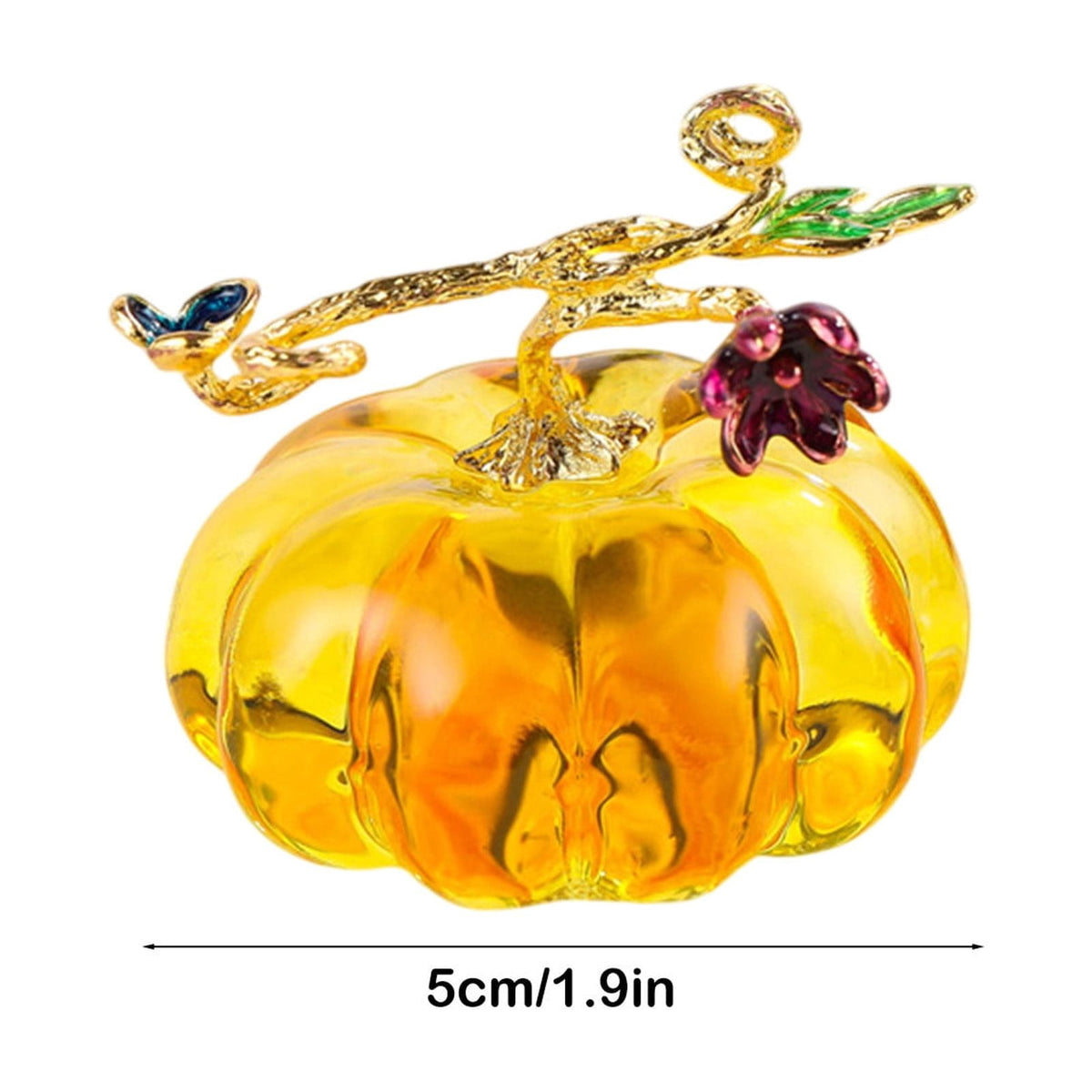 Crystal Pumpkin Figurine, Glass Pumpkin Sculpture Collectible Thanksgiving Decor, Desktop Decoration for Halloween Home Garden Party Decor, Blue