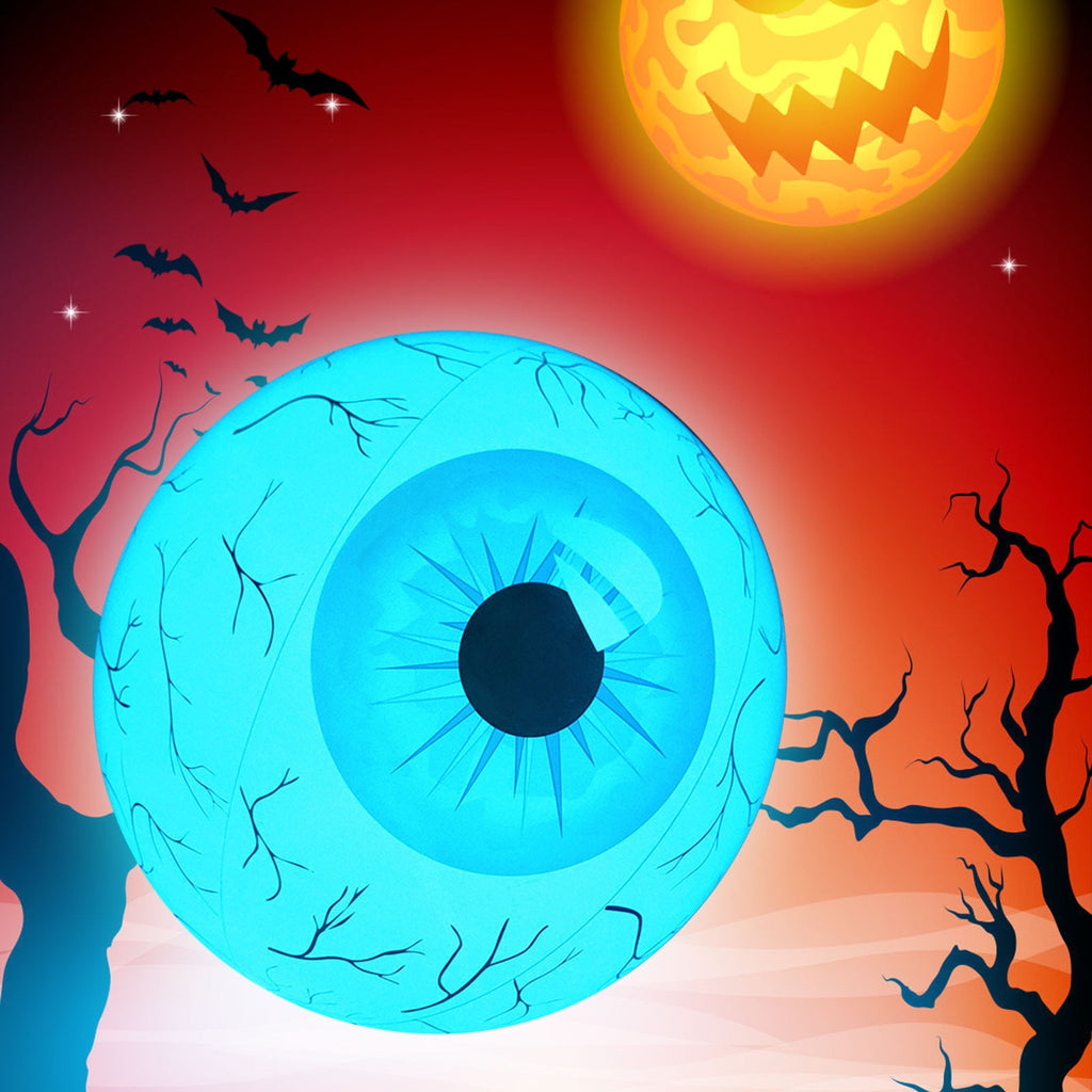 Kumdkd 15.7" Halloween LED Eyeball Inflatable Decor - Color Changing Party Balloon with Remote Control for Indoor/Outdoor Scary Decorations