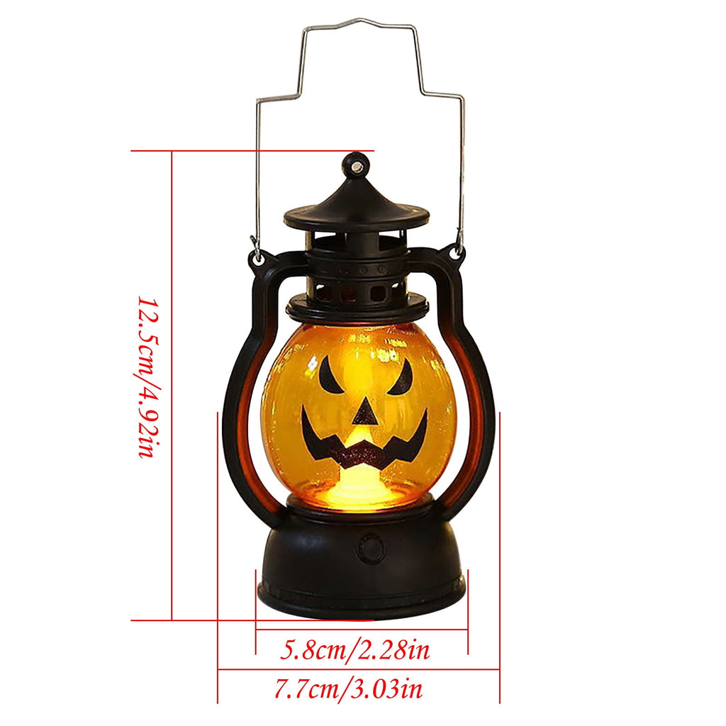 Aufmer Halloween Lights Lantern 3PCS Mini Halloween Pumpkin Candle Lantern LED Halloween Scary Scene Lights Halloween Lantern Decor Vintage Hanging Lantern Gifts for Indoor,Party Spooky Decorations