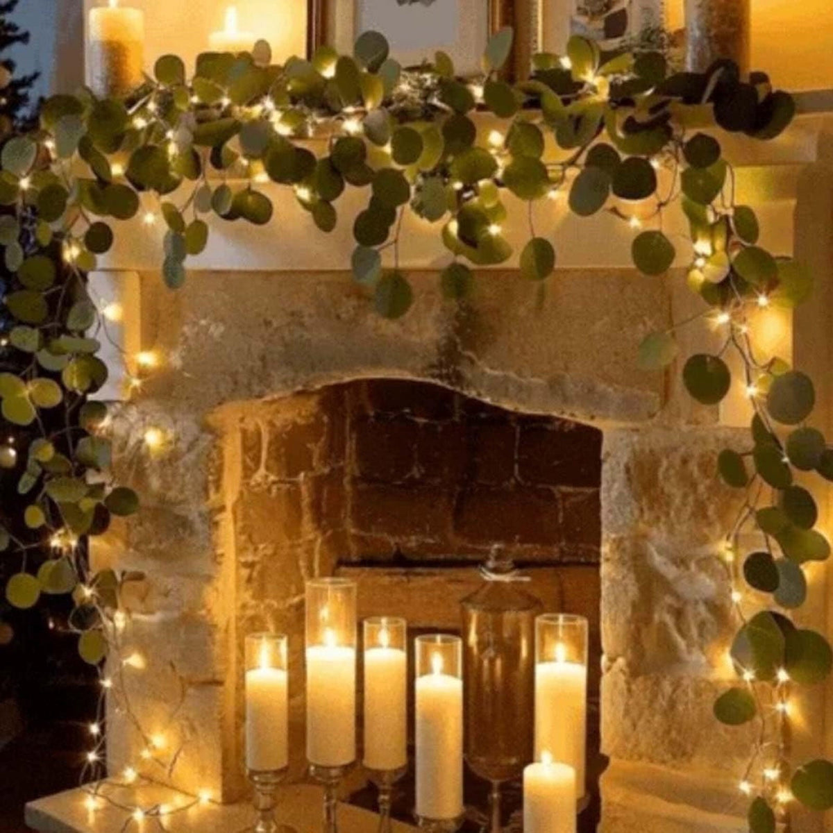 yulier Artificial Garland 70.86 inch Spring Garland with Flowers, Faux Vines Floral Hanging Garland for Holiday Wedding Spring Home Party Window Door Fireplace Table Indoor Outdoor Decor