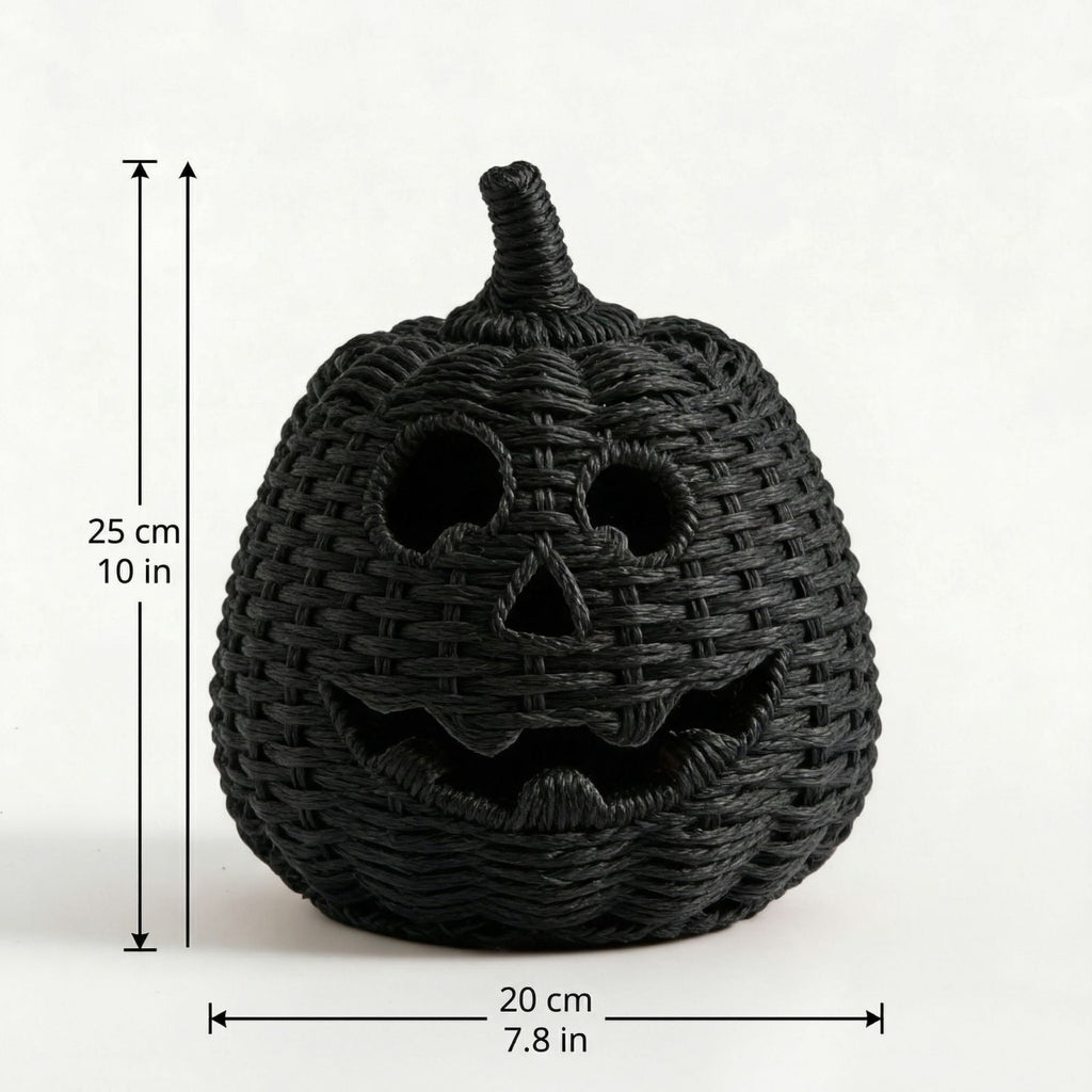 9.8 in. Halloween Eerie Pumpkins — Dark Patterns with Eerie Shadows, Halloween Decorations for Halloween Parties & Trick or Treat Nights — great for Costume Parties with spooky yard displays