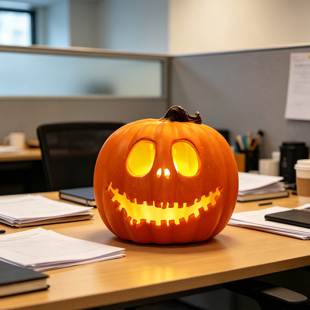 Tdxkok Halloween Large Plastic LED Light Up Pumpkin Outdoor Yard Porch Home Storefront Mall Holiday Display Decoration Ambient Lighting Lantern