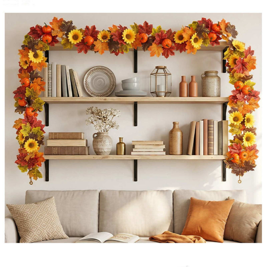 SCNOR 72 Inch Halloween Felt Garland with Ghost Pumpkin Witch Hat Spider Broom, Hanging Decor for Fireplace Mantel Wall