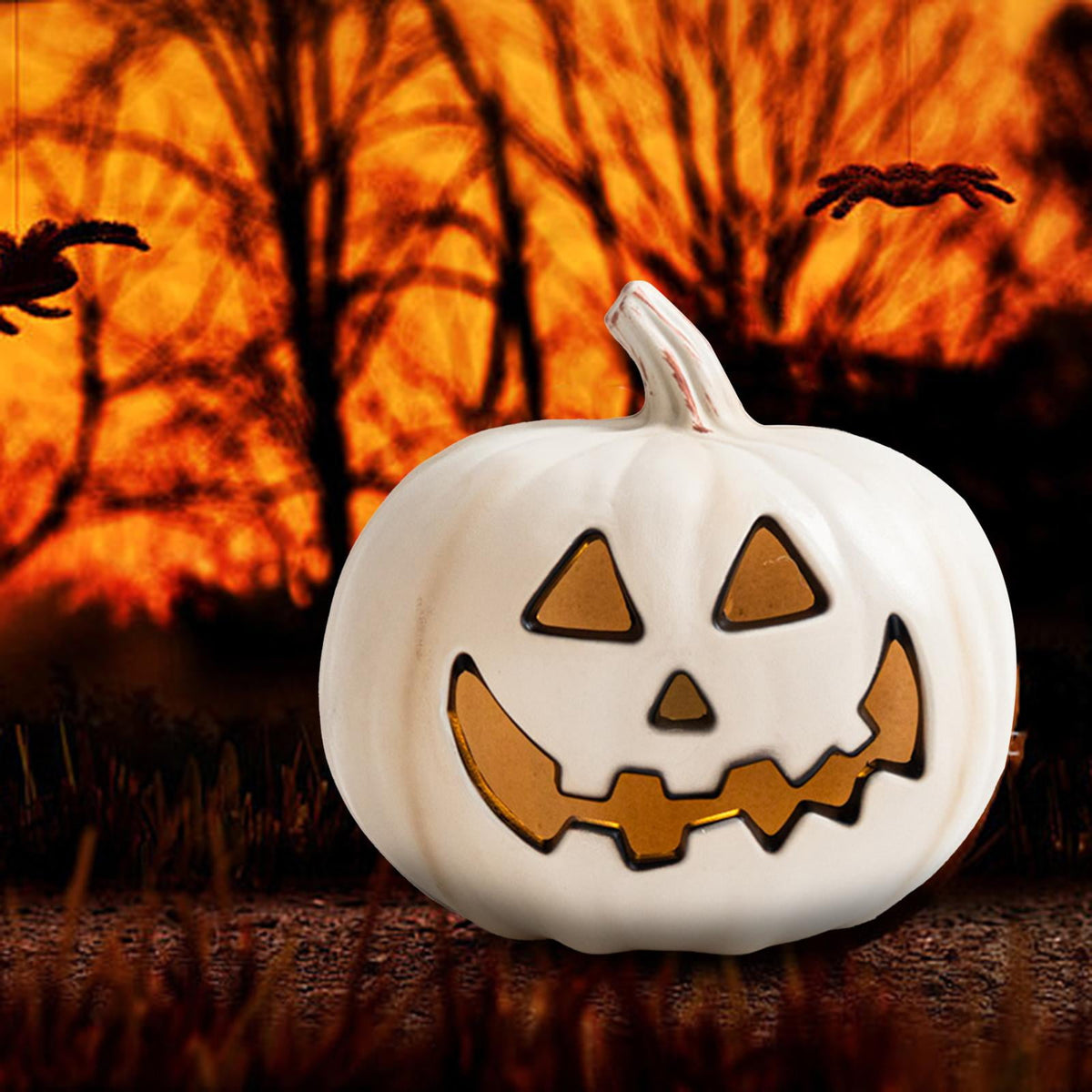 yotijay Halloween Pumpkin Light Indoor Decoration Vivid Details Fine Craftsmanship Resin C