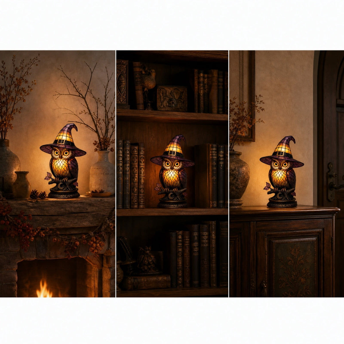 Halloween Pumpkin Night Light With Witch Hat Acrylic LED Tabletop Ornament, Spooky Glowing Figurine for Home Party Bedroom Holiday Decoration