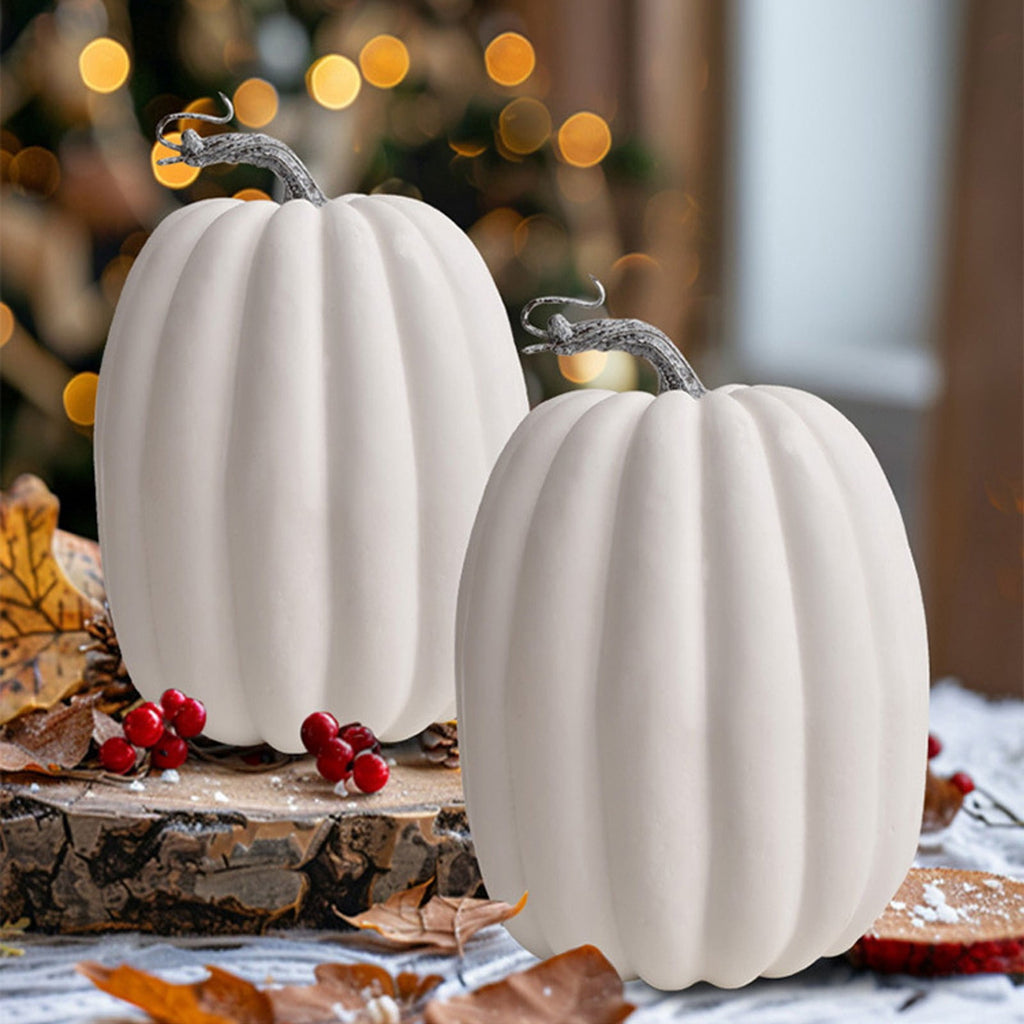 Halloween Artificial Pumpkin Farmhouse Decor, Rustic Country Style Fall Thanksgiving Table Centerpiece for Kitchen Mantel Shelf Entryway Fall Accent Ornament