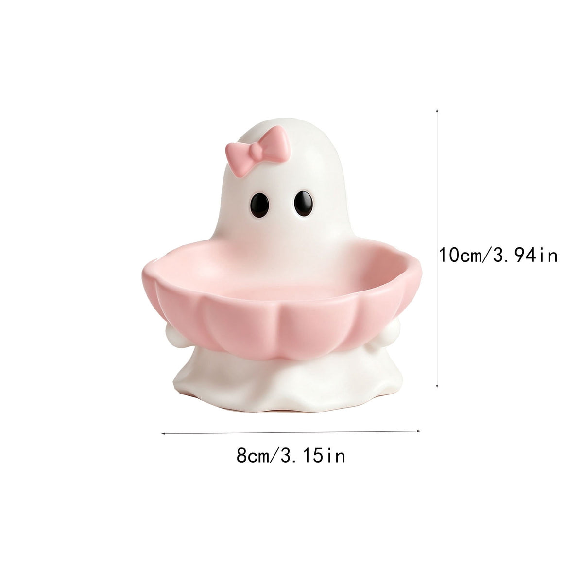 Halloween Decoration Ghost Figurine 11in Resin Ghost Statues with Pumpkin Candy Bowl for Outdoor Indoor Front Door, Porch Yard Lawn Party Decor