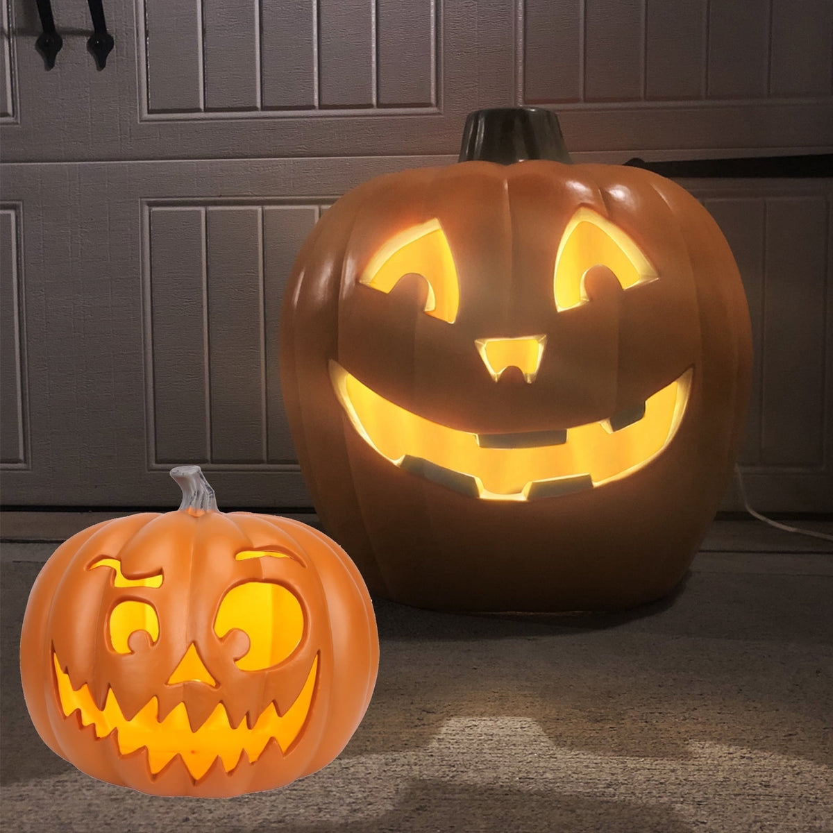 Gamexcel 3 Pack Light Up Jack O Lantern Pumpkins, 10/14/16 in Waterproof LED Halloween Decorations for Indoor Outdoor Porch Yard