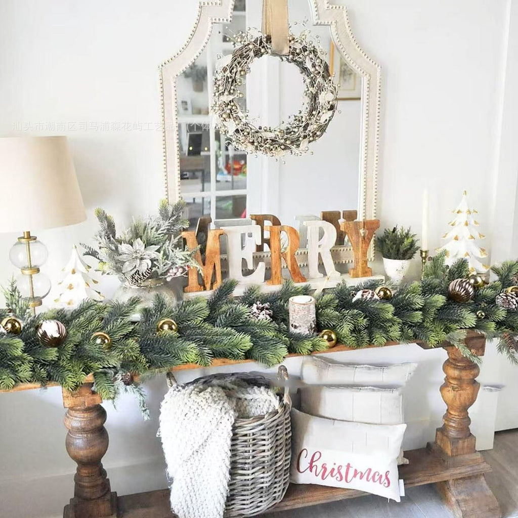 yulier Artificial Garland 70.86 inch Spring Garland with Flowers, Faux Vines Floral Hanging Garland for Holiday Wedding Spring Home Party Window Door Fireplace Table Indoor Outdoor Decor