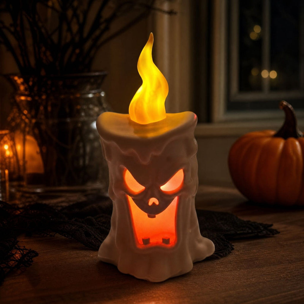 Halloween Pumpkin Night Light With Witch Hat Acrylic LED Tabletop Ornament, Spooky Glowing Figurine for Home Party Bedroom Holiday Decoration