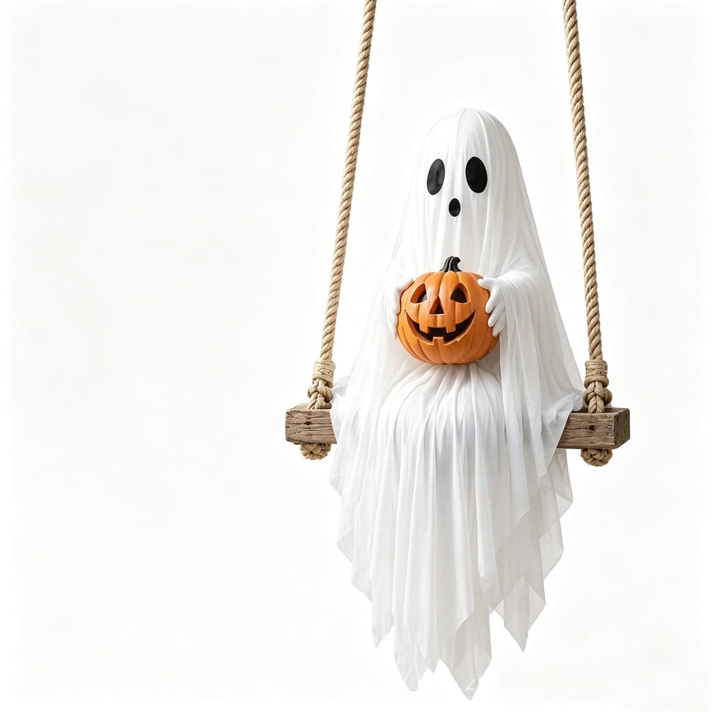 Halloween Ghost Candy Bowl Large Light Up Floor Stand with Remote Control for Halloween Party Treat Display and Trick Or Treat Setup