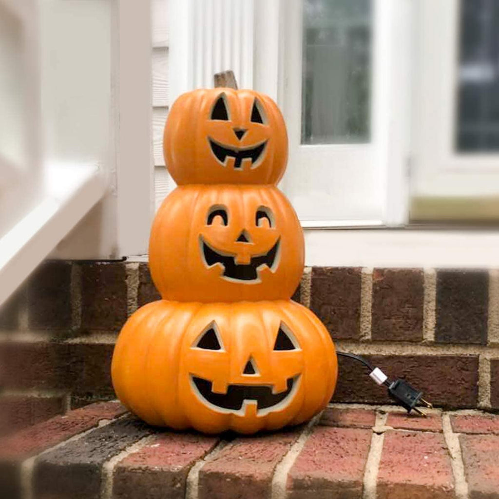 14 Inch Light Up Large Jack O Lantern - Halloween Pumpkin Decoration Indoor/Outdoor