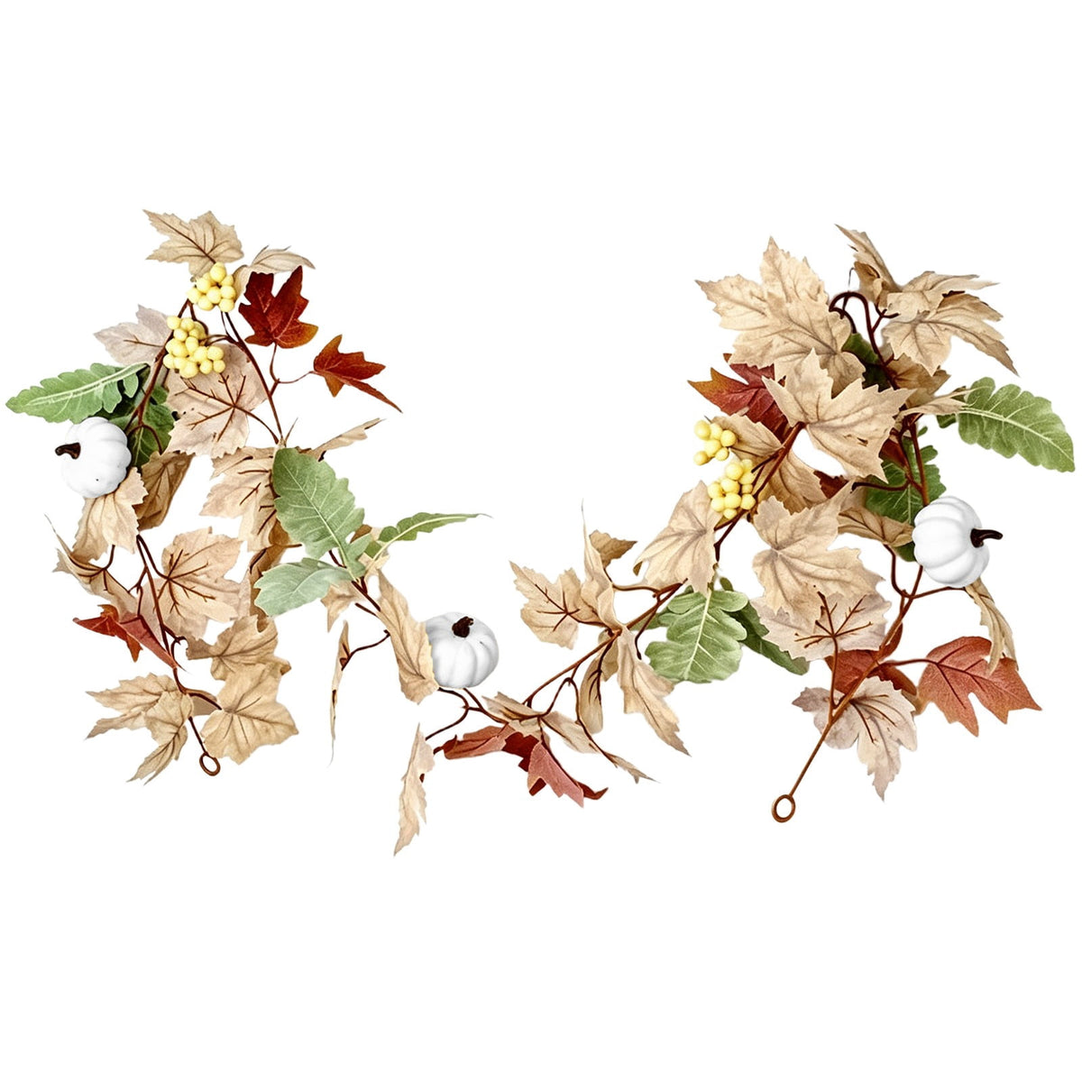 Fall Candle Ring,Artificial Maple Leaves Pumpkins Decorative Wreaths,Berry Wreath for Pillar Candle Holder,Candle Ring for Halloween Centerpieces and Farmhouse Table Decor,7.48 inch(Pink)