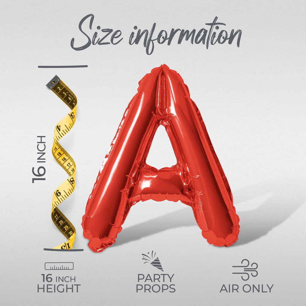 Letter Balloons - STOP IN FOR A SPELL 16" Inch Alphabet Letters Foil Mylar Balloon Halloween Party Banner (Red)