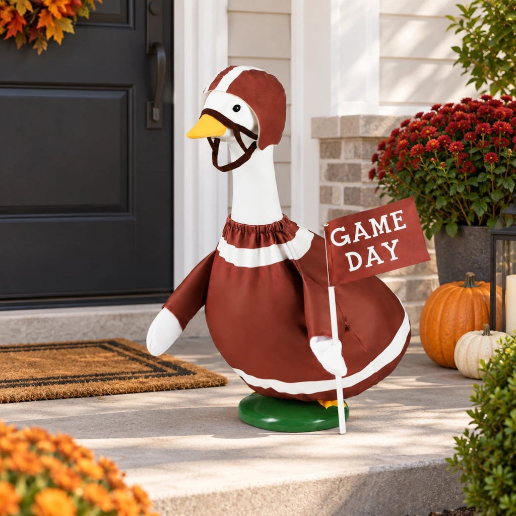 Porch Goose Halloween Outfit for 23 Inch Goose Statue, Witch Hat Dress with Fuzzy Spider Legs, Pumpkin Spiderweb Goose Clothes, Funny Yard Lawn Patio Decor