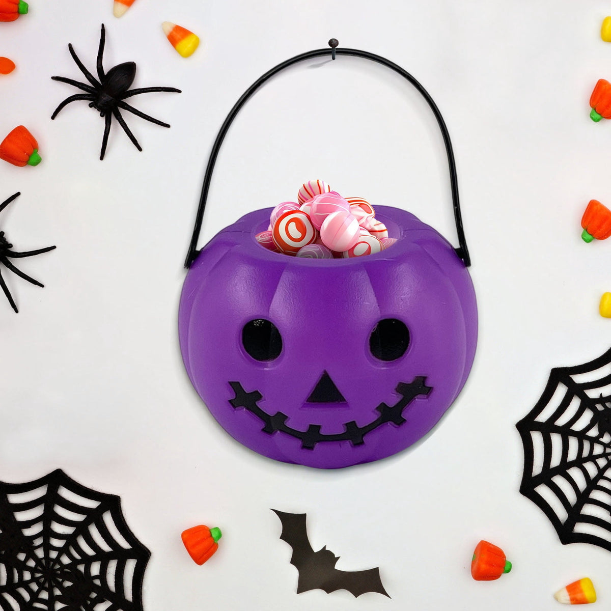 Kyusrd Trick or Treat Halloween Lantern Pumpkin Decoration Lighted Table Centerpieces Ornaments Spooky Pumpkin Prop Decor Decorative Wedding Candy Bowl Organizer Canisters