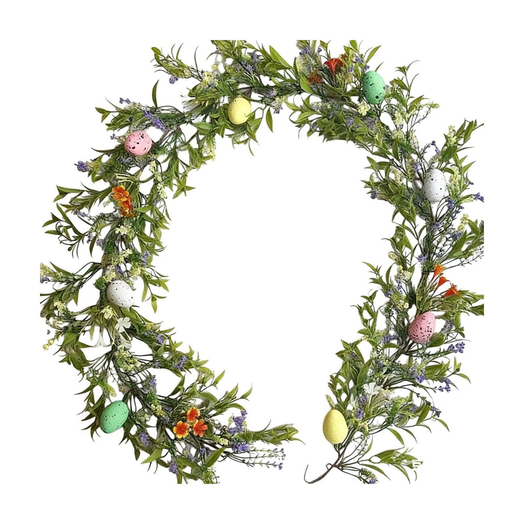 yulier Artificial Garland 70.86 inch Spring Garland with Flowers, Faux Vines Floral Hanging Garland for Holiday Wedding Spring Home Party Window Door Fireplace Table Indoor Outdoor Decor
