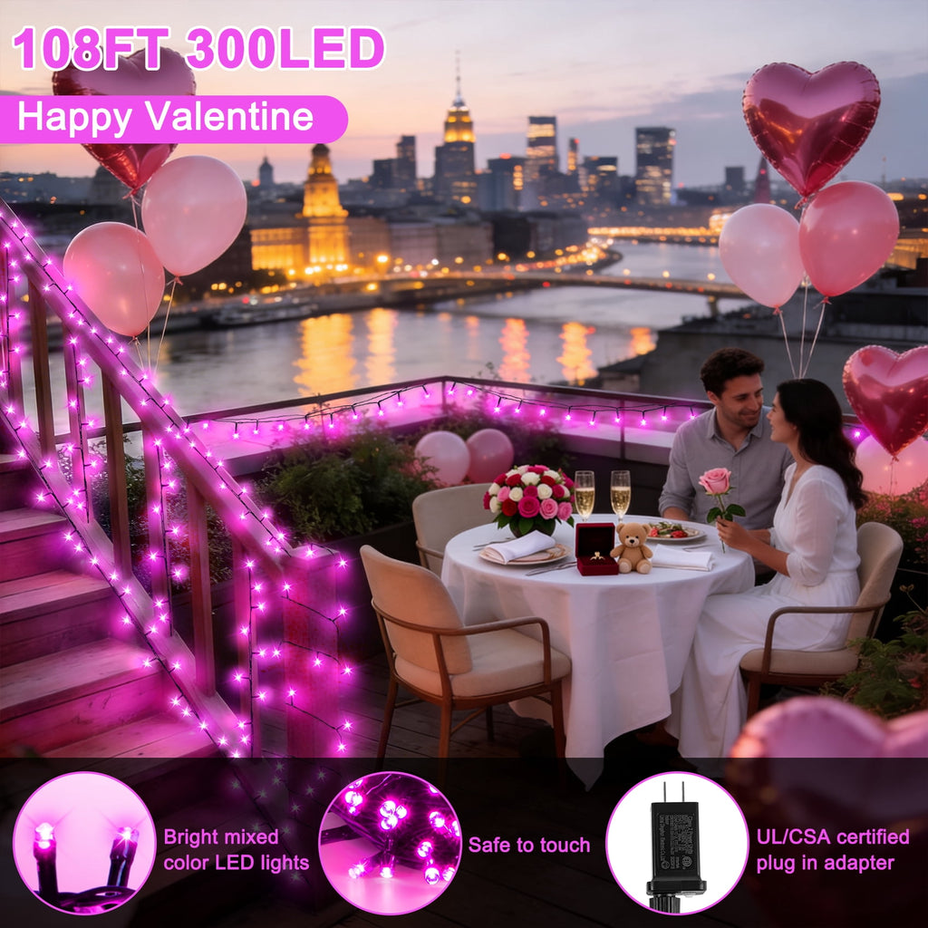 Scidweet Halloween String Lights, 105 FT 300 LED Twinkle Fairy Lights for Indoor Outdoor Halloween Decorations, Purple