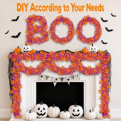 50FT Halloween Garland Decorations with Orange Pumpkin Ornaments