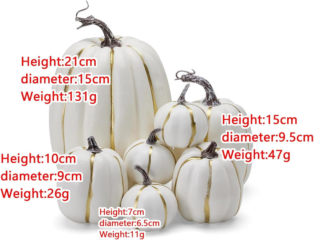 7Pcs Artificial Pumpkins Fall Decoration Assorted Faux Pumpkin Cute Foam Pumpkins for Home Outside Halloween Decorating