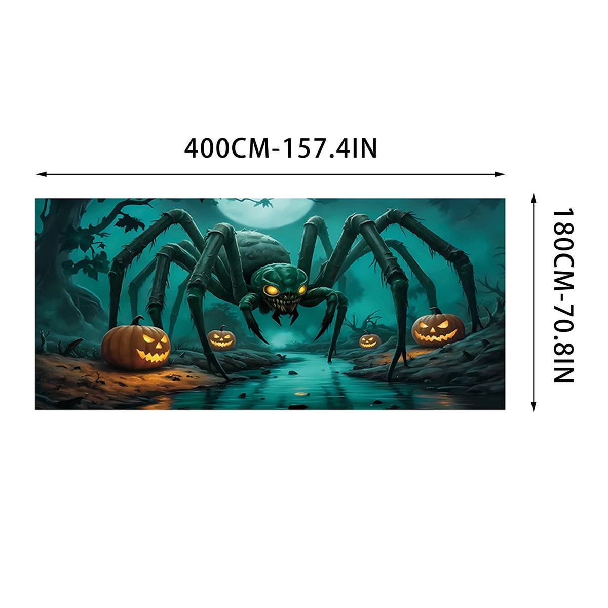 Loyerfyivos Halloween Garage Door Decorations Banner Christmas Giant Spider Halloween Garage Door Cover 6x13Ft Pumpkin Bat Spider Web Horror Large Halloween Garage Door Banner Backdrop for Wall Decor