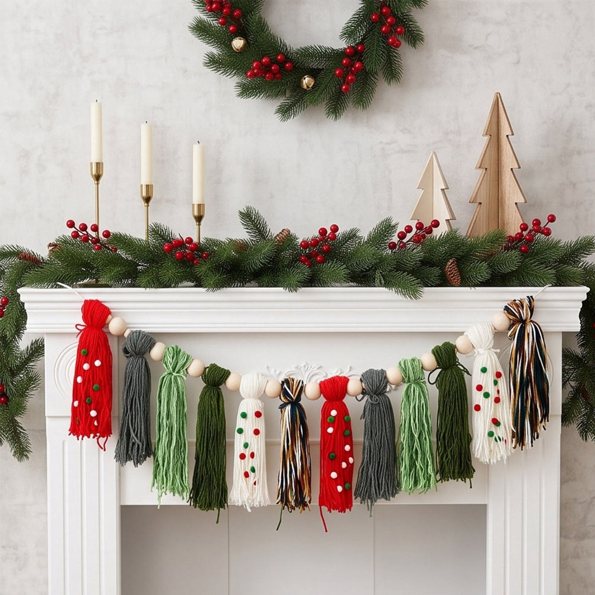 Spring Artificial Flowers Garland, 70 inch Fake Eucalyptus Vine Cherrys Blossoms Hanging Garland Rattan for Mantle Fireplace Wedding Indoor Outdoor Home Decor