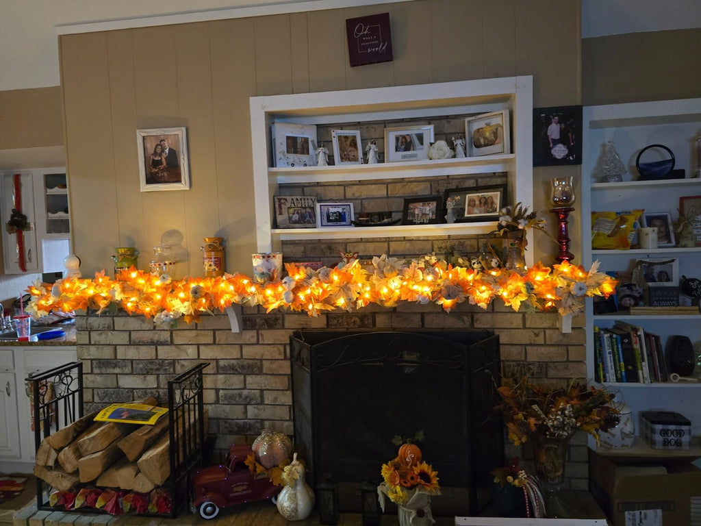 AGCAN 3 Pack Maple Leaf String Light, Total 60 LED 30Ft Artificial Fall Decor Leaf Light USB Operated Centerpiece Table Decorations for Autumn Harvest, Thanksgiving, Halloween, Indoor