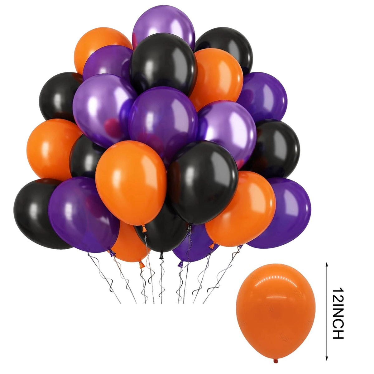 Hxlamzoo 30pcs 12 Inch Black Orange Confetti Latex Balloons for Halloween Party Decorations - Durable 24hr Float Time, Safe for Kids, Hocus Pocus Theme Party Supplies (30 Count)