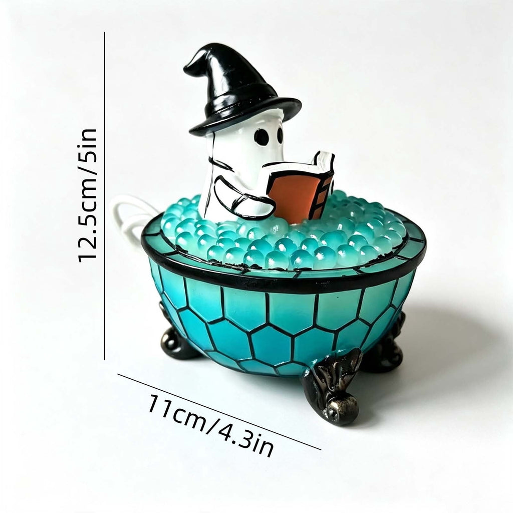 Halloween Pumpkin Night Light With Witch Hat Acrylic LED Tabletop Ornament, Spooky Glowing Figurine for Home Party Bedroom Holiday Decoration