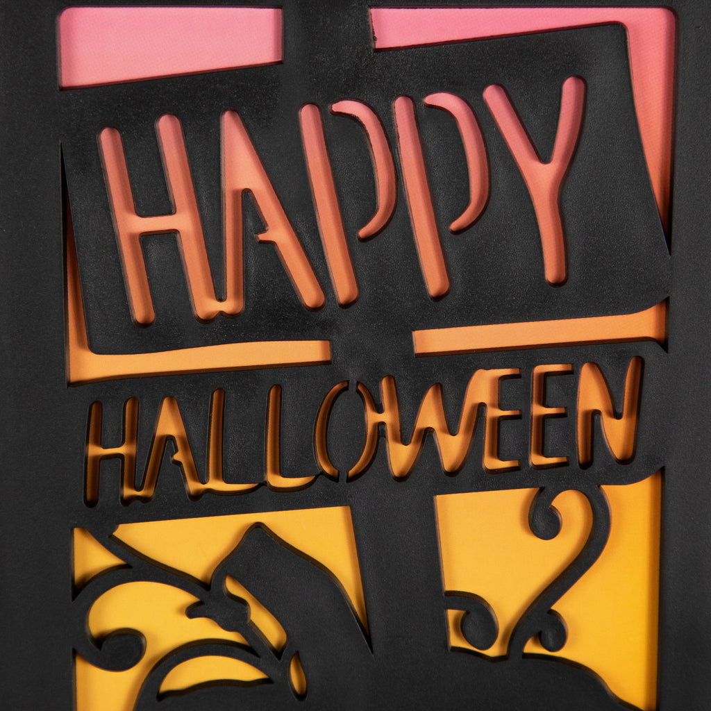 Northlight LED Lighted Jack-O-Lantern Happy Halloween Lantern - 11" - Black