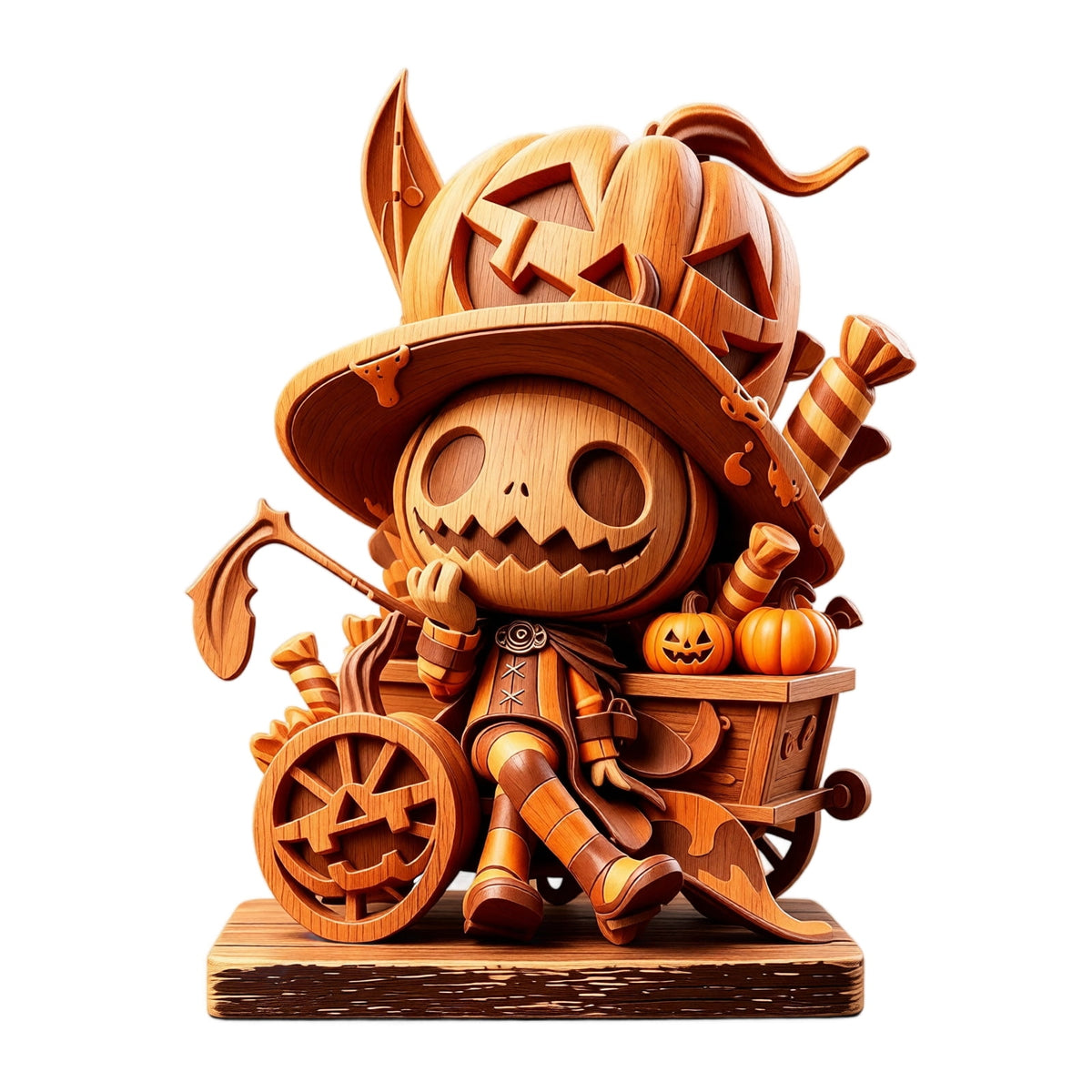 Halloween 2D Wooden Decoration, Ghost Pumpkin Cafe Tabletop Decor with Spooky Tavern Scene Design, Halloween Home Decor for Shelf Mantel Desk Display, Fall Decor and Seasonal Home Decorations