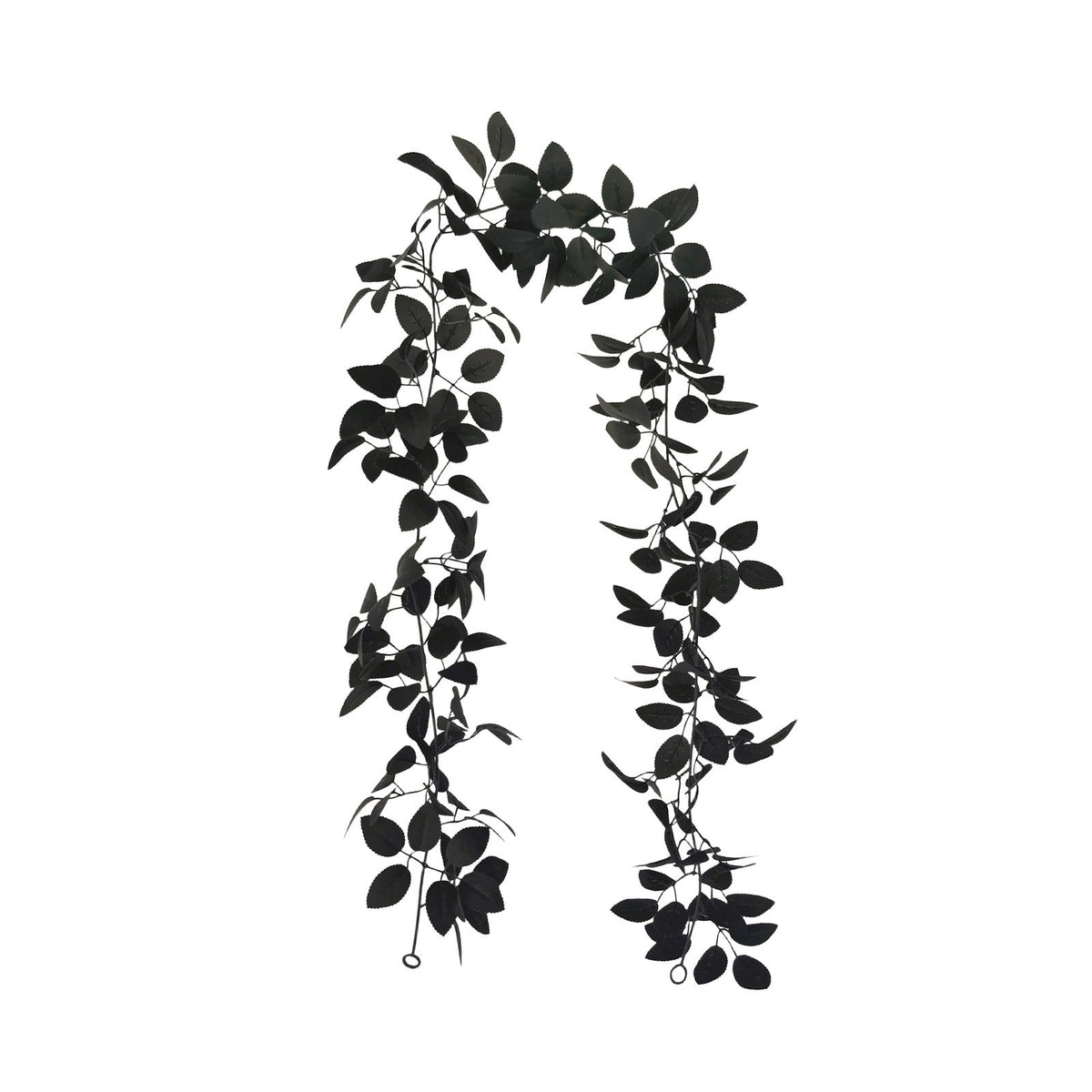 Halloween Black Garland with LED Lights 70.87 Inch Gothic Foliage for Mantel Stair Halloween Party Home Indoor Decor