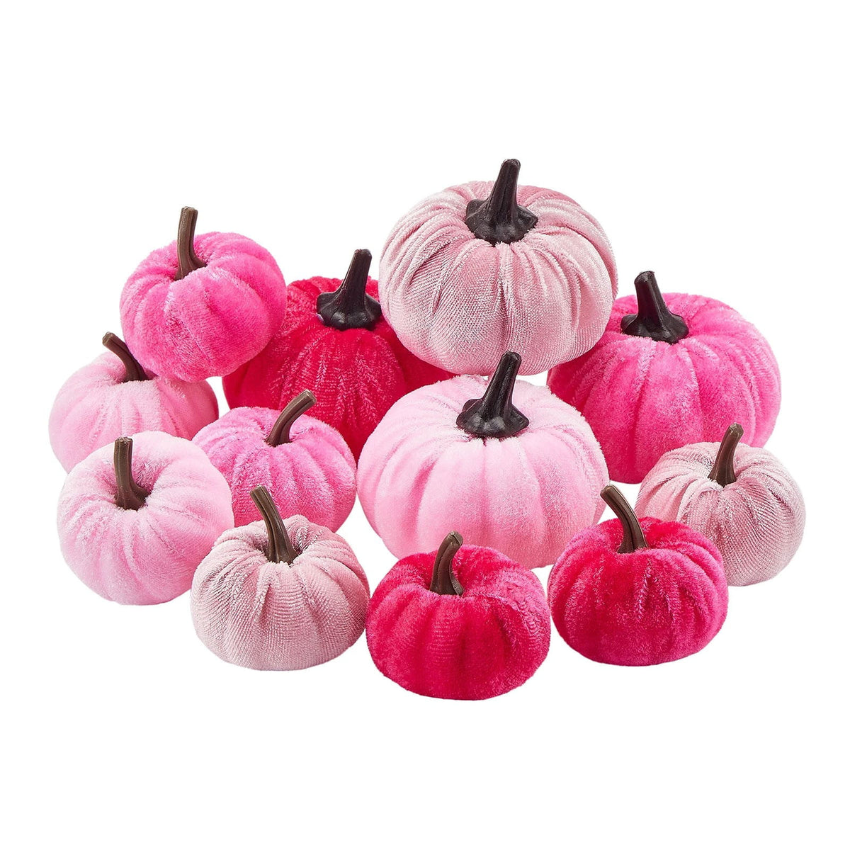 Bazyrey Velvet Pumpkins Fake Mini Pumpkin,Halloween Decor 12pcs Artificial Fake Velvet Pumpkins Decoration for Fall(Blue+White),Happy Halloween Thanks Giving Day Autumn Decorations
