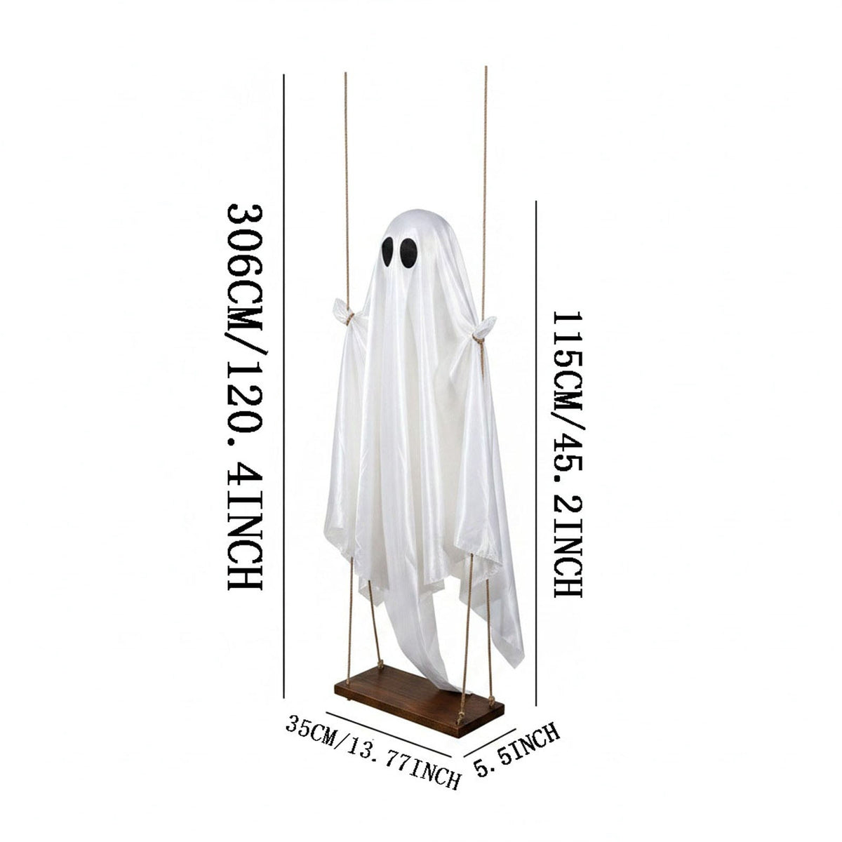 SCNOR Friendly Ghost Statue with Pumpkin Candy Bowl, 11.8 Inch Halloween Decoration for Outdoor Porch, Yard, Patio & Indoor