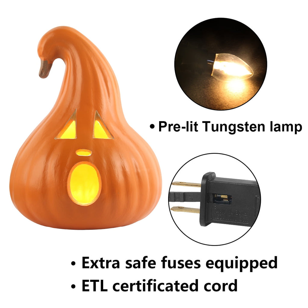 Gamexcel 3 Pack Light Up Jack O Lantern Pumpkins, 10/14/16 in Waterproof LED Halloween Decorations for Indoor Outdoor Porch Yard