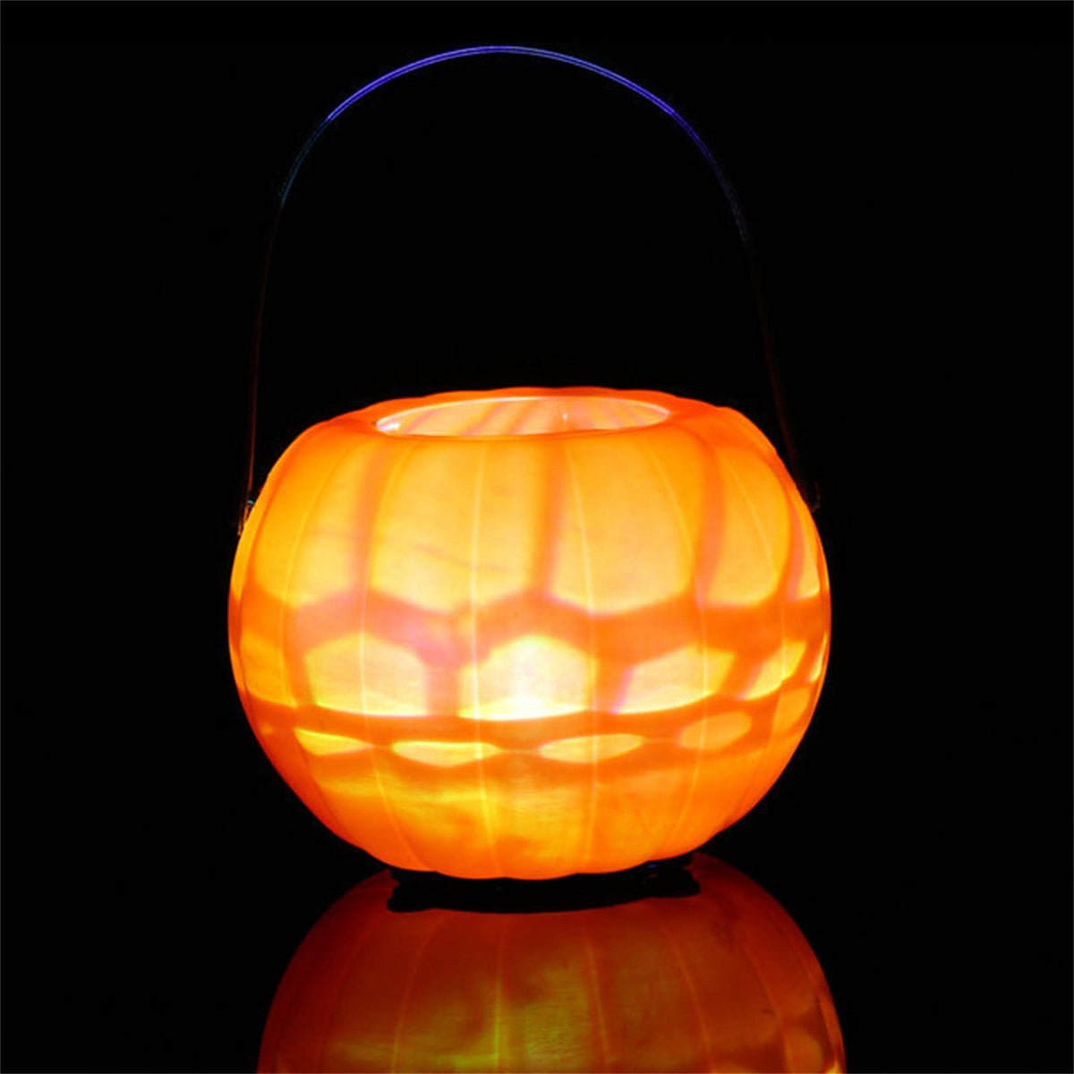 Kyusrd Trick or Treat Halloween Lantern Pumpkin Decoration Lighted Table Centerpieces Ornaments Spooky Pumpkin Prop Decor Decorative Wedding Candy Bowl Organizer Canisters