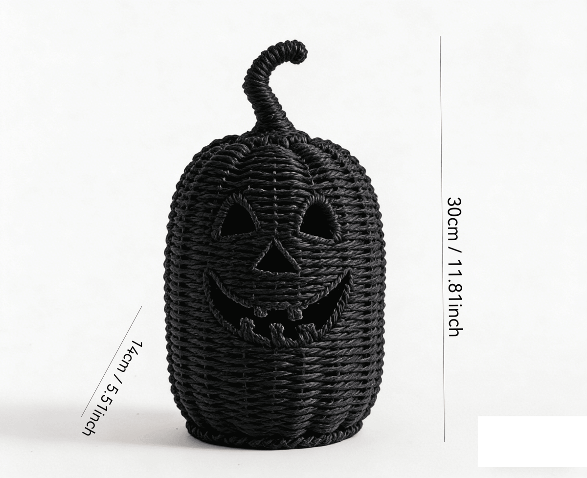 2026 Black Halloween Pumpkin, Halloween Seaweed and Pumpkin Decorations Fall Table Centerpiece for Autumn Fall Holiday Party Home Decor and Festive Fireplace Mantel Display , 11.8 Inch A