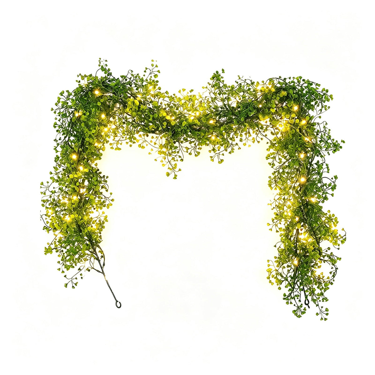 Halloween Black Garland with LED Lights 70.87 Inch Gothic Foliage for Mantel Stair Halloween Party Home Indoor Decor