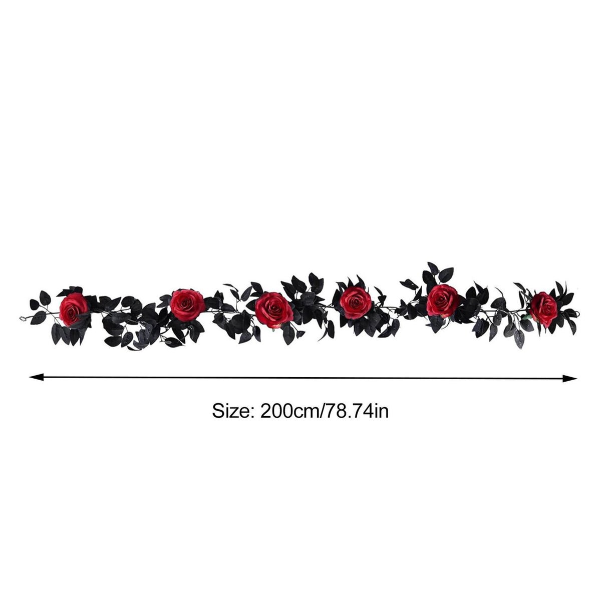 Clearance Gunhay Fall Decor Fall Decorations for Home, Black Decorations Halloween Garland, Fall Wall Hanging Rose Leaves, Artificial Black Rose Leaf Vine, Halloween Decorations for Home