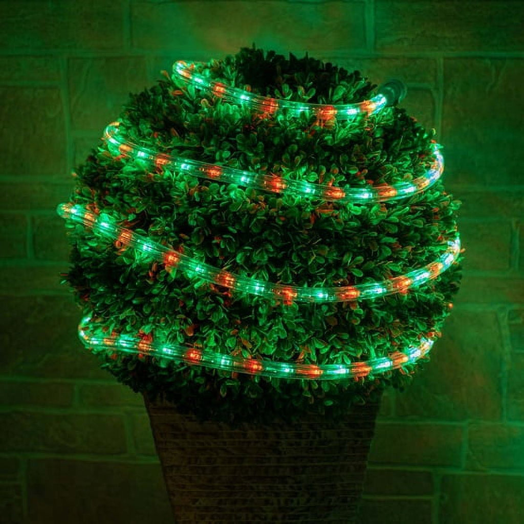 18 ft. LED Warm White Rope Light Kit, 216 Lights, Connectable Ready-to-Install Christmas Decorative Party Lighting, Mounting Clips Included