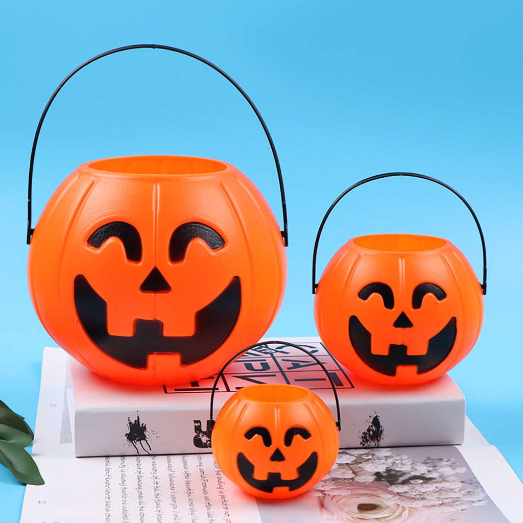 Kyusrd Trick or Treat Halloween Lantern Pumpkin Decoration Lighted Table Centerpieces Ornaments Spooky Pumpkin Prop Decor Decorative Wedding Candy Bowl Organizer Canisters