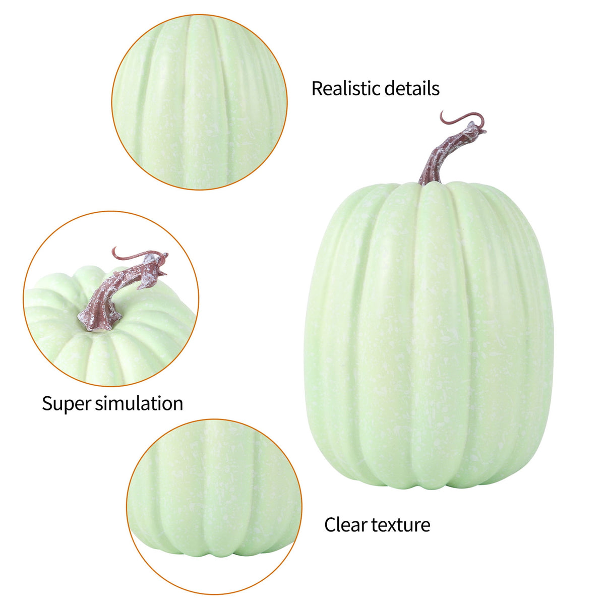 RUINIXCW 8 Inch Large Artificial Pumpkins Fall Decorations Thanksgiving Halloween Pumpkins Giant Fake Pumpkins Foam Pumpkins Autumn Harvest Home Decor
